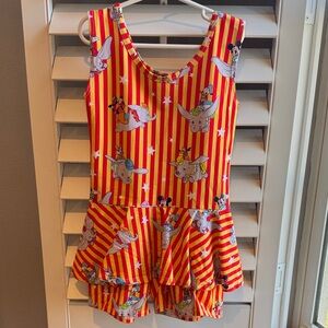 Wild Rich Kids Disney Dumbo Red and Yellow Striped romper 11/12